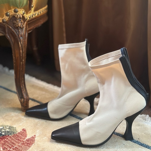 Tony Bianco Shoes Tony Bianco Nude Black Leather Khan Mesh Stretch